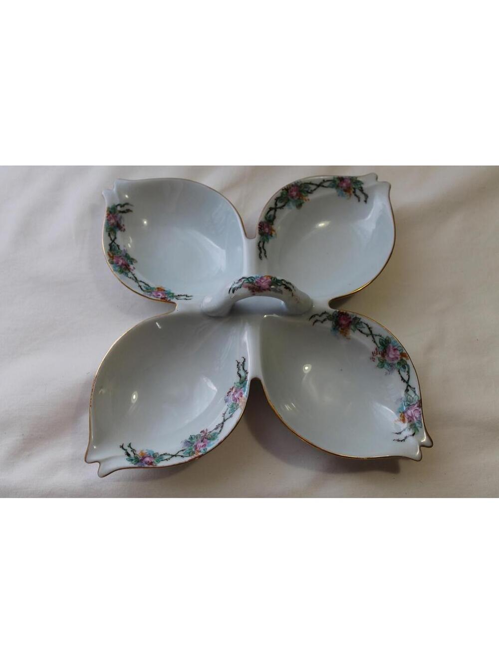 Hand Painted Porcelain Divided Vanity Tray, Signed & Dated 1954 D. Ferrero - Picture 4 of 7